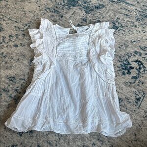 SEA NEW YORK Sofie Tank Top‎ Pleated Bodice Flutter Sleeve Top Cottagecore Sz 2